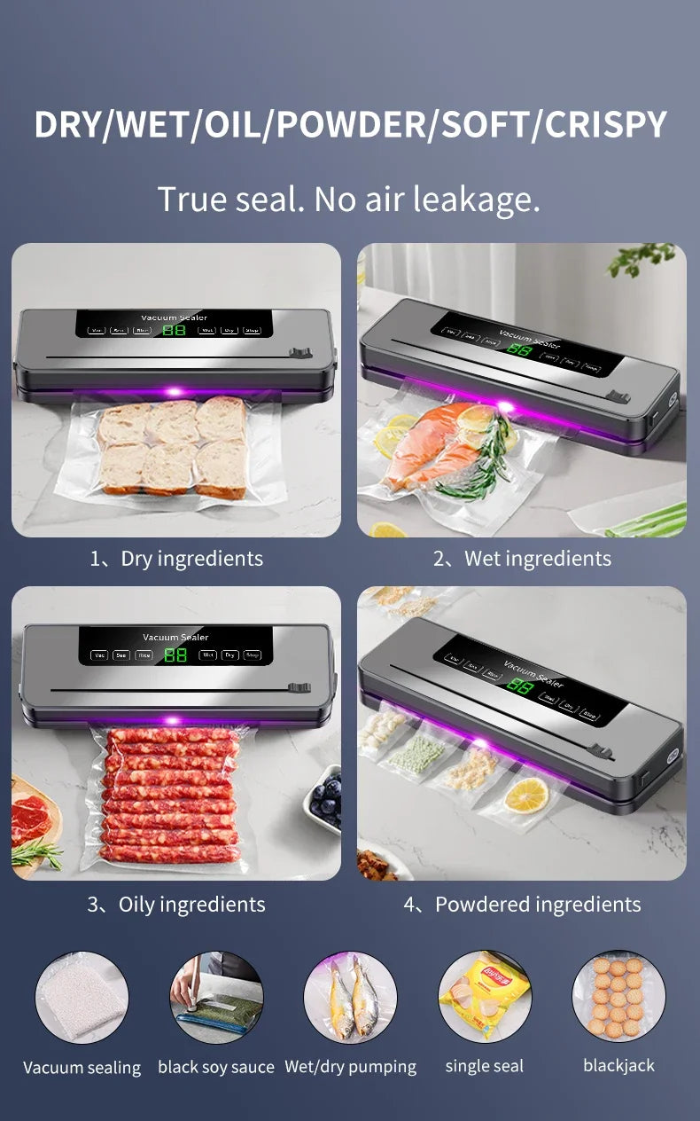 Automatic Vacuum Food Sealer with Built-In Cutter