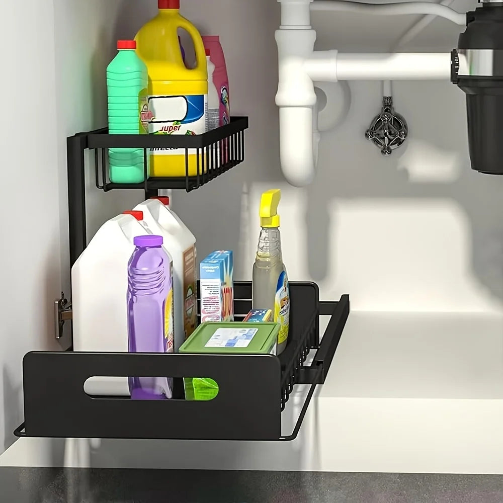 2-Tier Sliding Under Sink Organizer