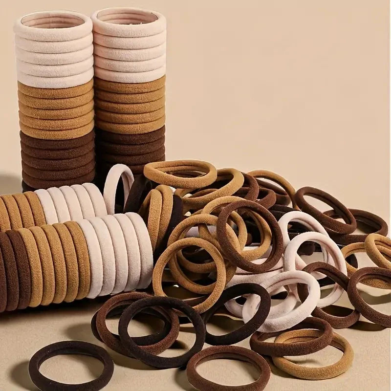 30–200 Piece Everyday Hair Tie Set – Soft & Stretchy