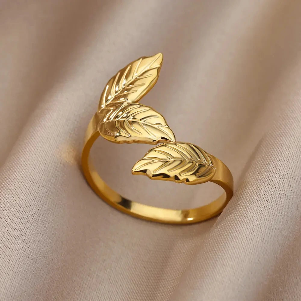 Gold Adjustable Statement Ring for Women – 316L Stainless Steel
