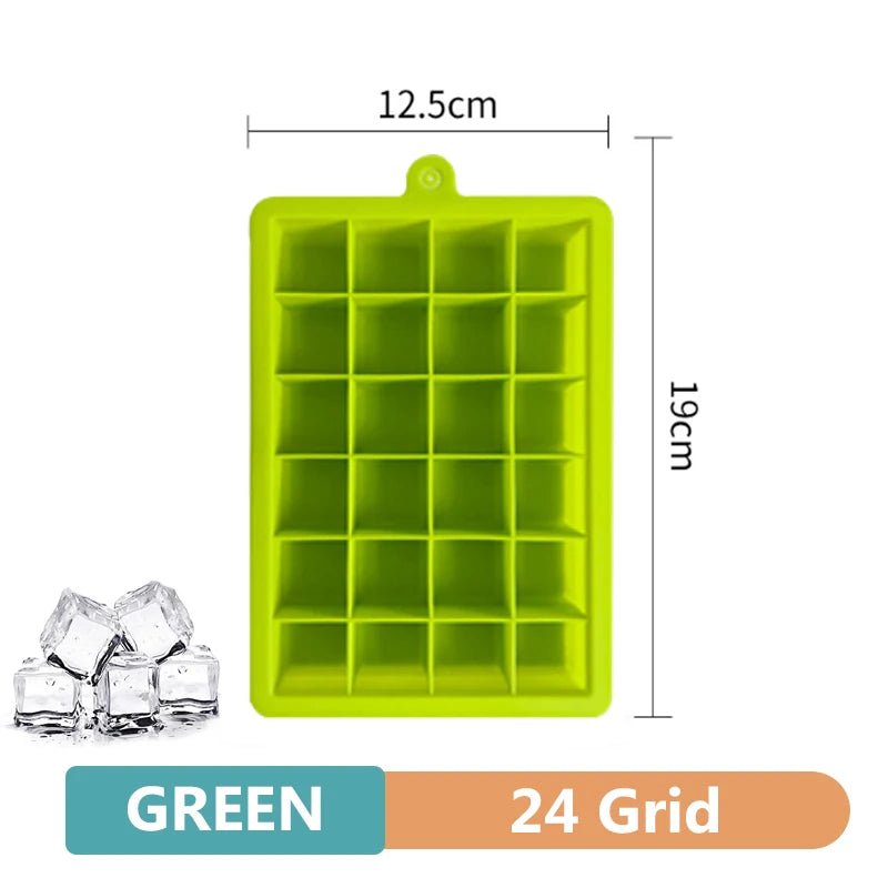 Large Silicone Ice Cube Tray with Lid