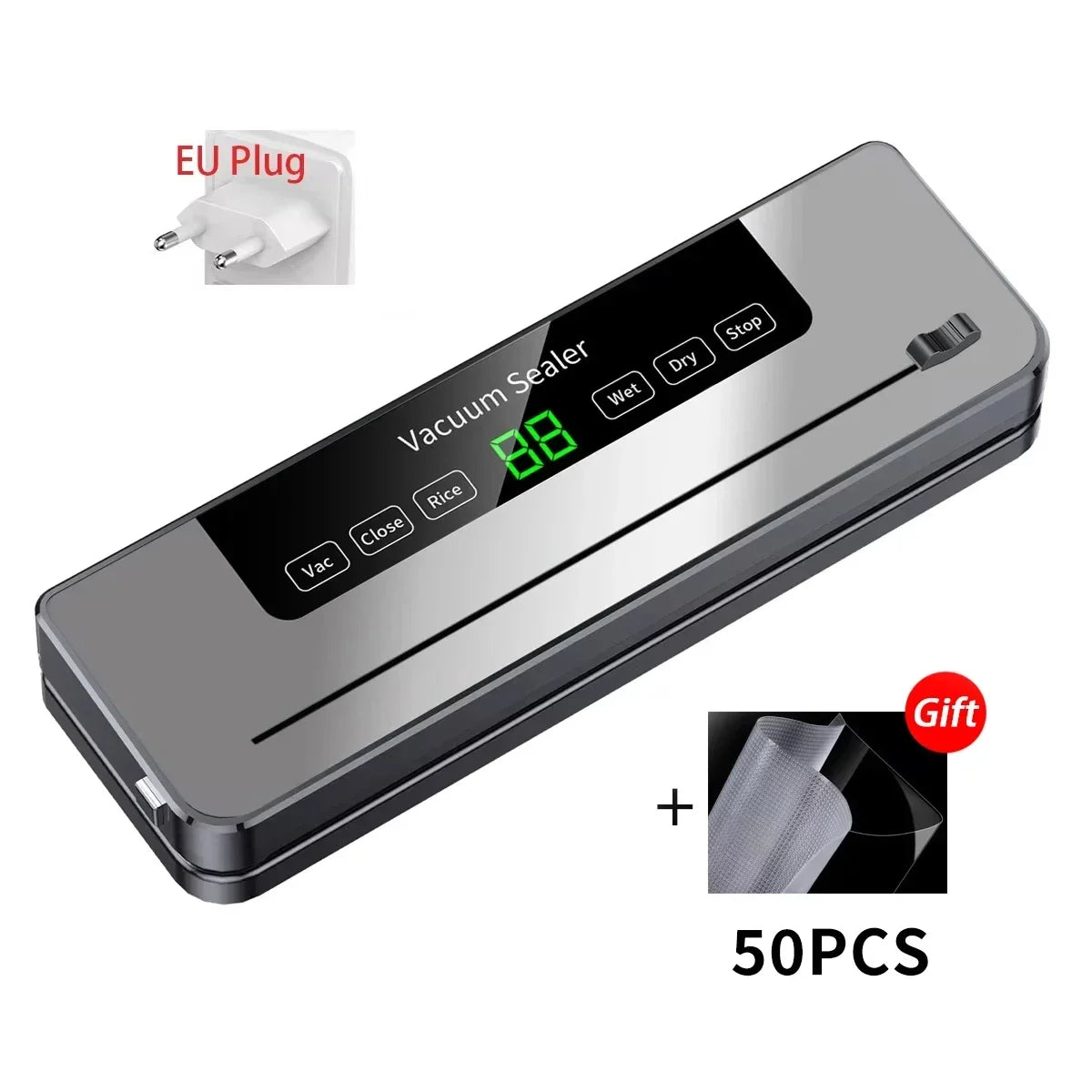 Automatic Vacuum Food Sealer with Built-In Cutter