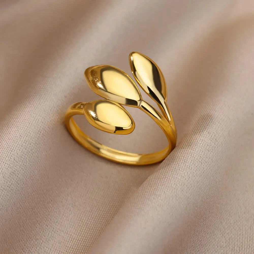 Gold Adjustable Statement Ring for Women – 316L Stainless Steel