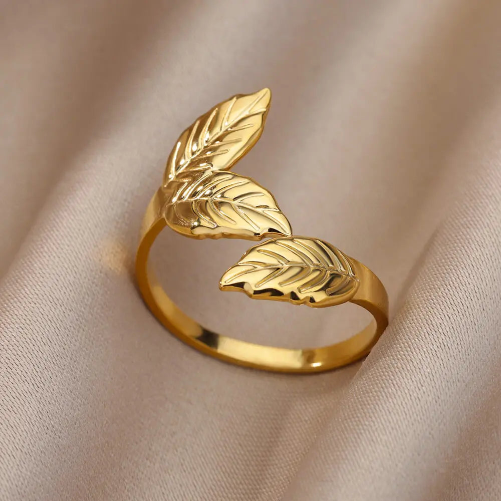Gold Adjustable Statement Ring for Women – 316L Stainless Steel