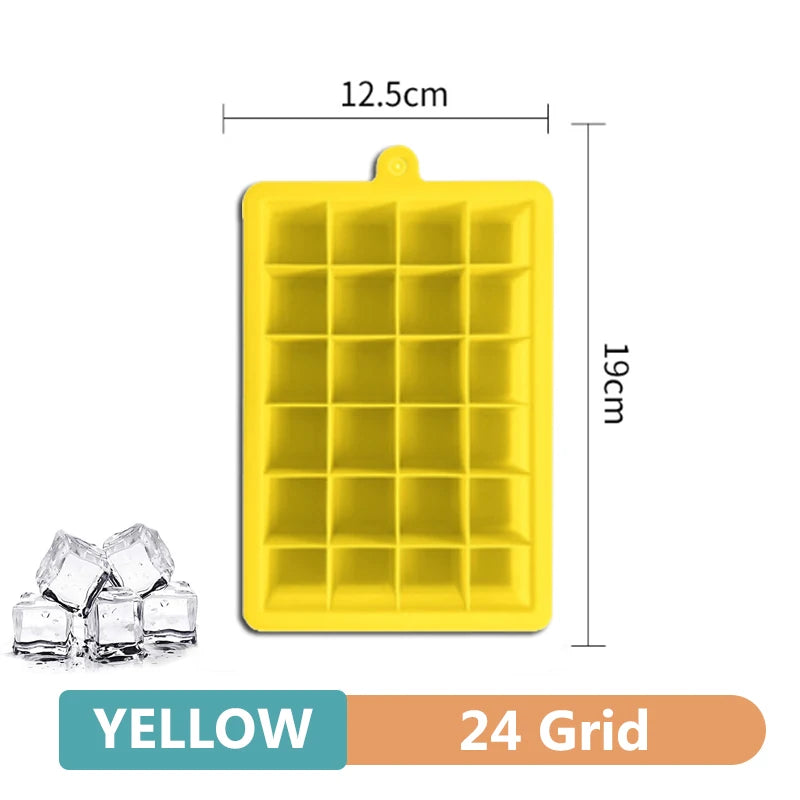 Large Silicone Ice Cube Tray with Lid
