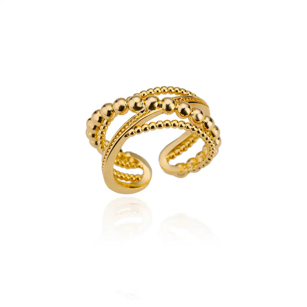 Gold Adjustable Statement Ring for Women – 316L Stainless Steel