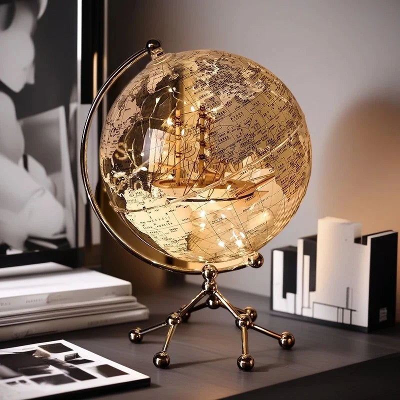 Luxury Globe & Sailboat Decorative Sculpture