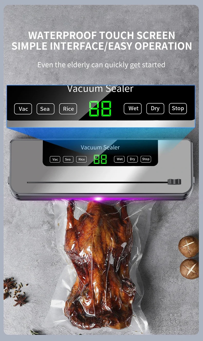 Automatic Vacuum Food Sealer with Built-In Cutter