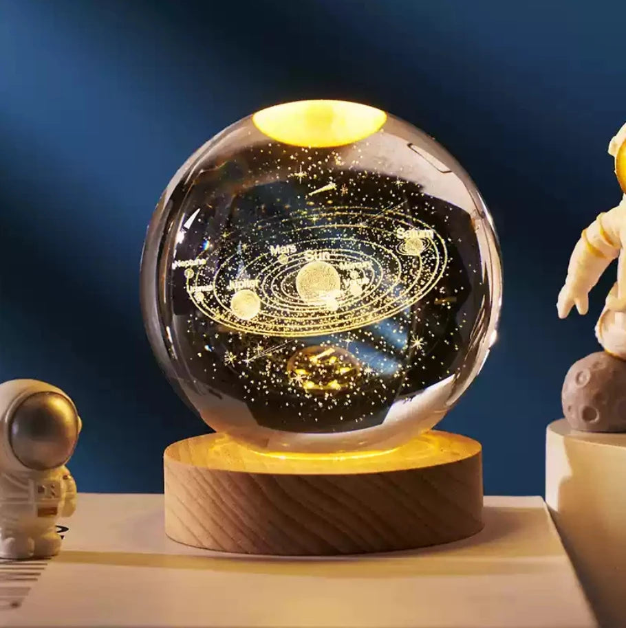 Crystal Ball 3D Saturn & Solar System LED Night Light