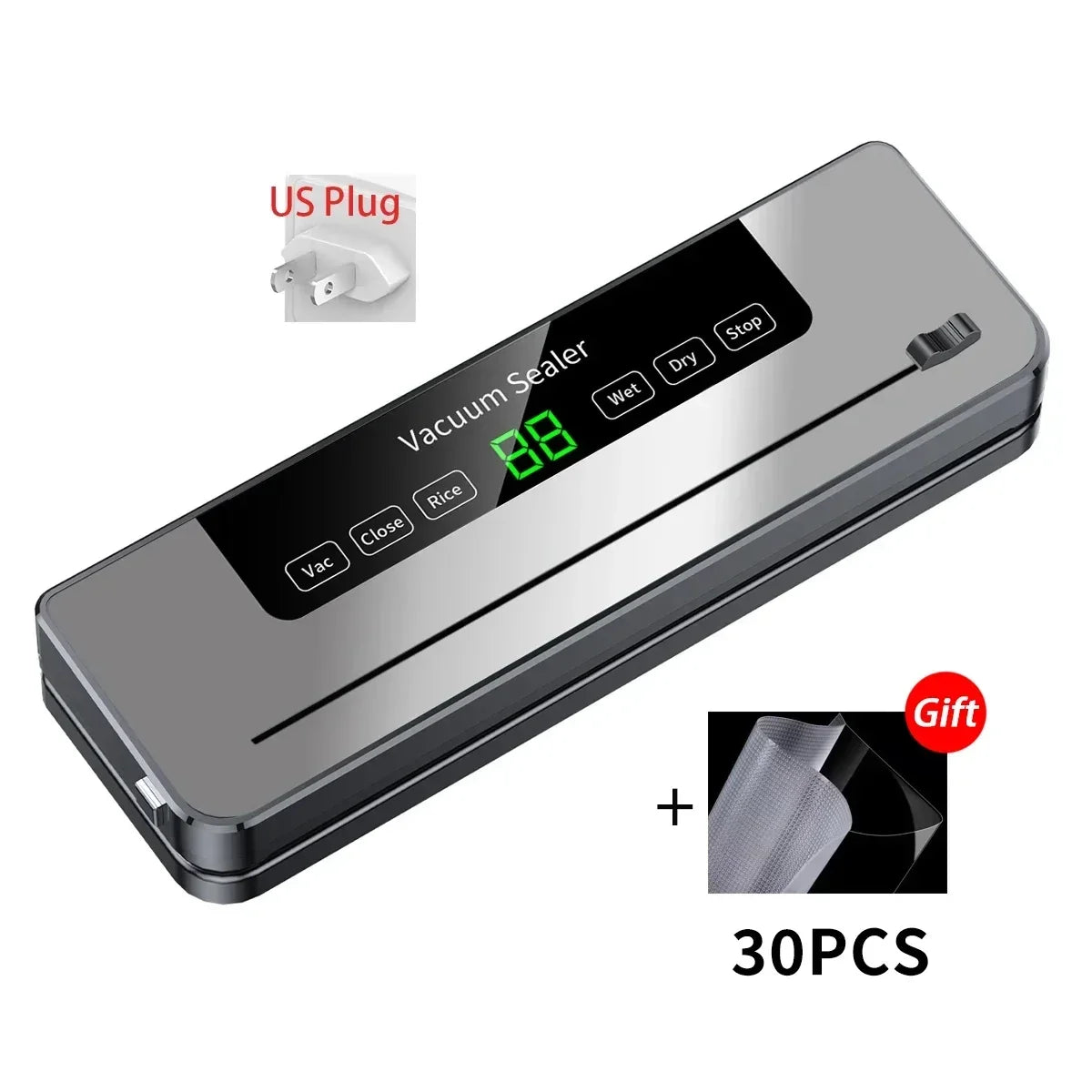 Automatic Vacuum Food Sealer with Built-In Cutter