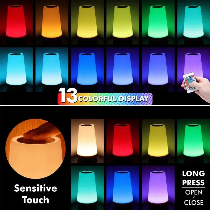Rechargeable 13-Color RGB Touch Night Light