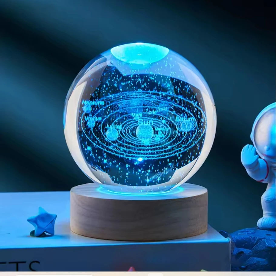 Crystal Ball 3D Saturn & Solar System LED Night Light