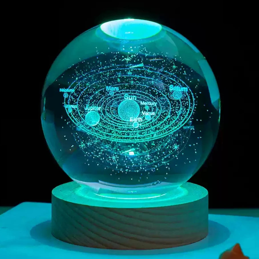 Crystal Ball 3D Saturn & Solar System LED Night Light