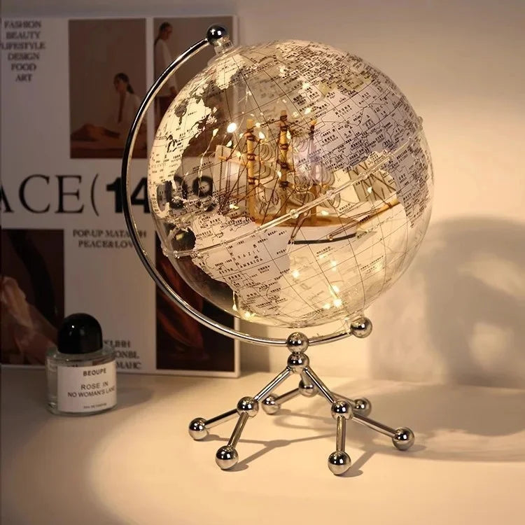 Luxury Globe & Sailboat Decorative Sculpture