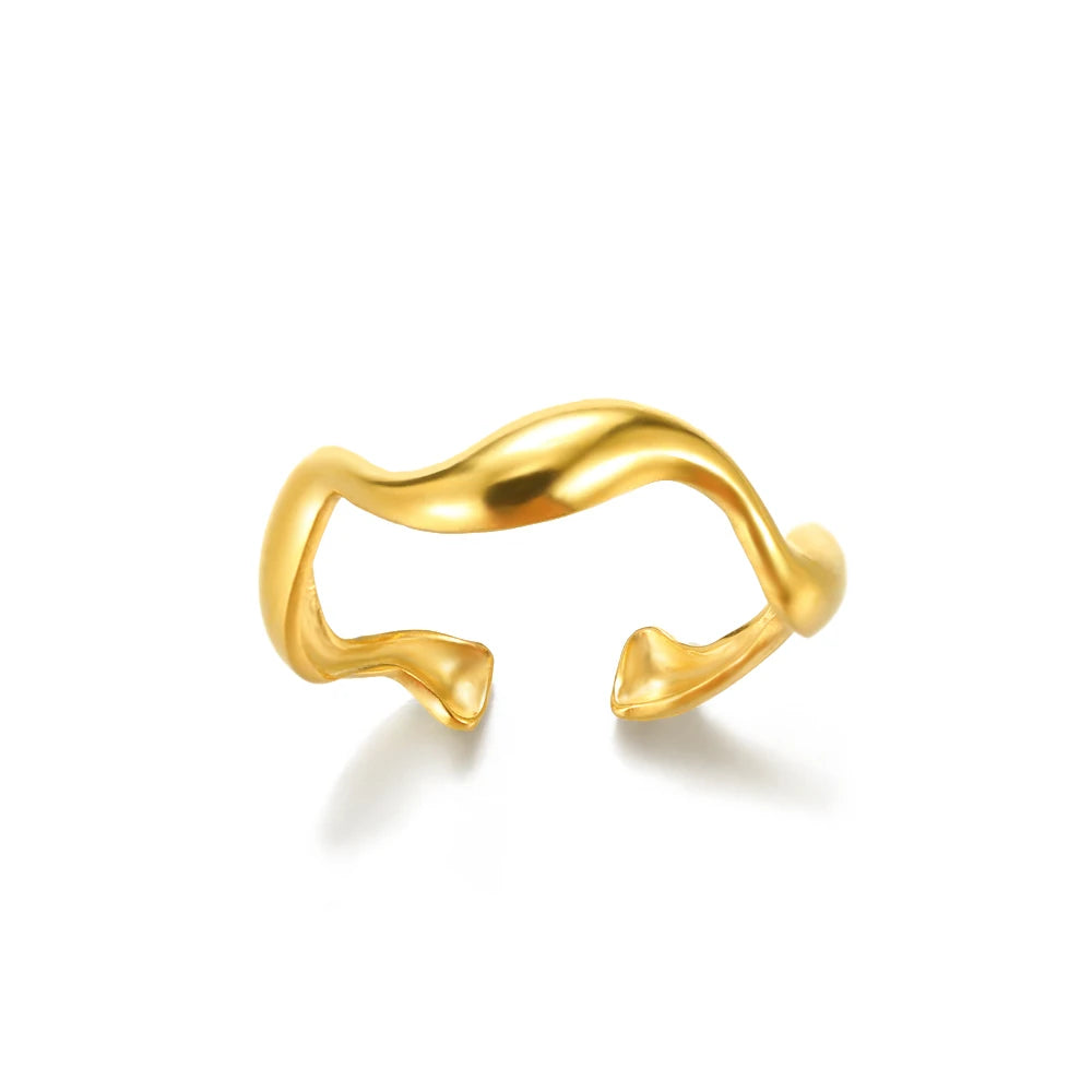 Gold Adjustable Statement Ring for Women – 316L Stainless Steel