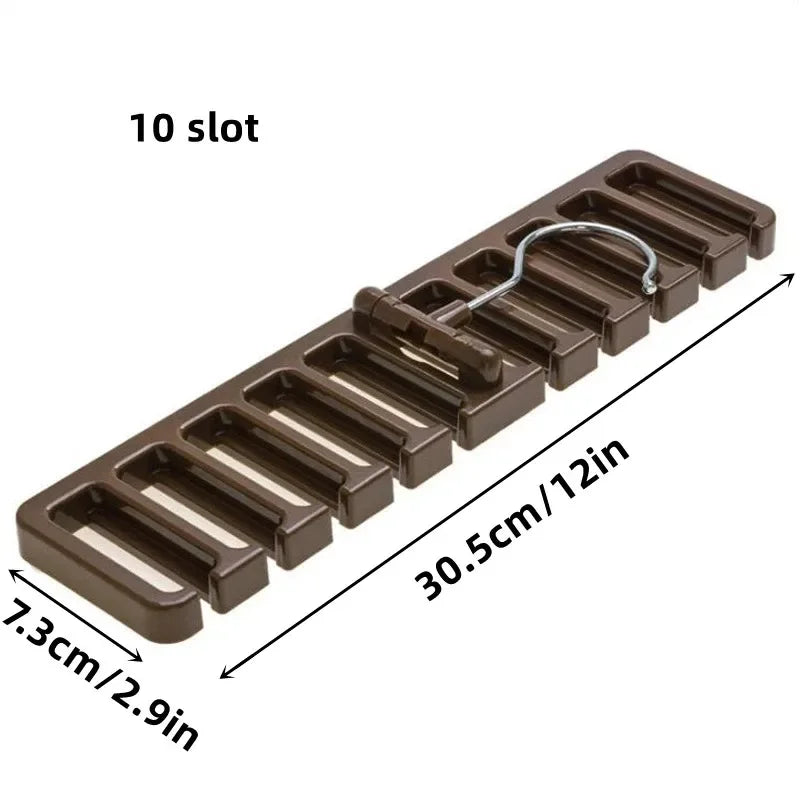 Wooden Wall-Mounted Belt & Tie Organizer Rack