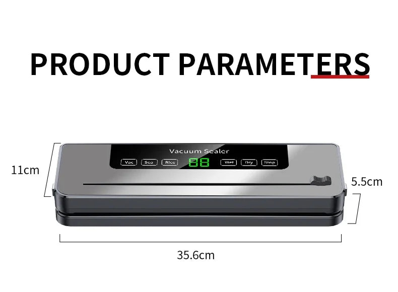 Automatic Vacuum Food Sealer with Built-In Cutter
