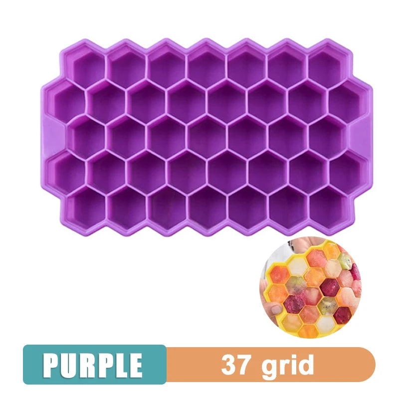 Large Silicone Ice Cube Tray with Lid