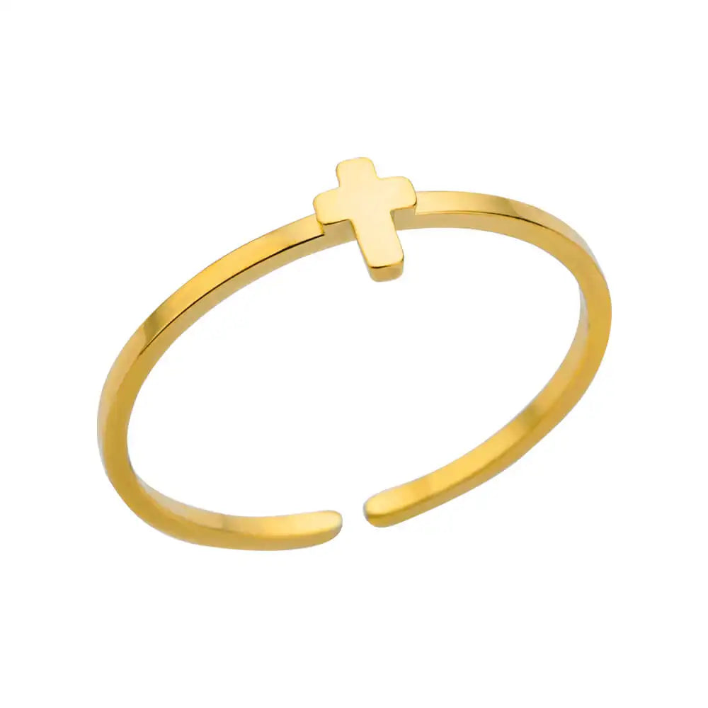 Gold Adjustable Statement Ring for Women – 316L Stainless Steel