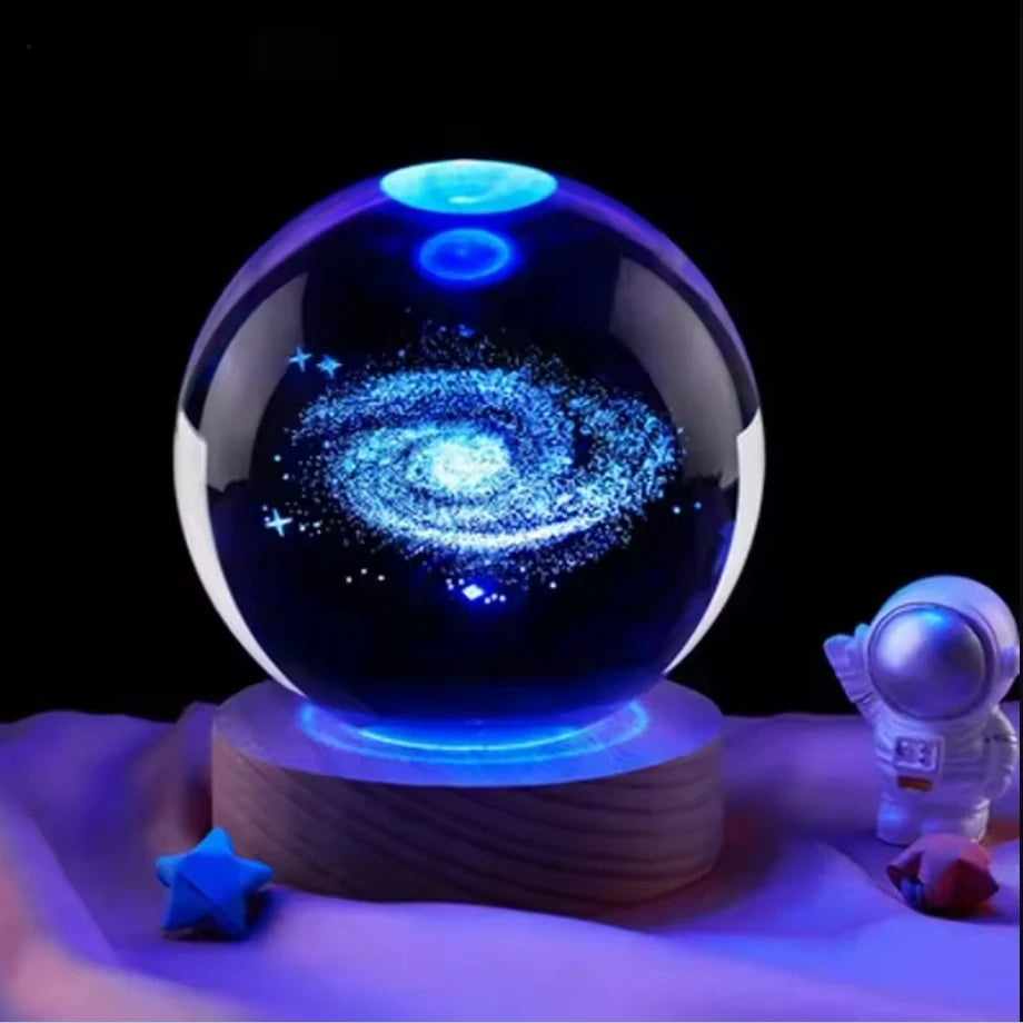 Crystal Ball 3D Saturn & Solar System LED Night Light