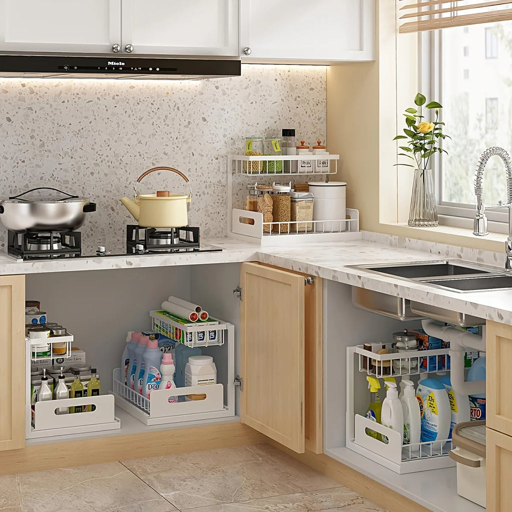 2-Tier Sliding Under Sink Organizer