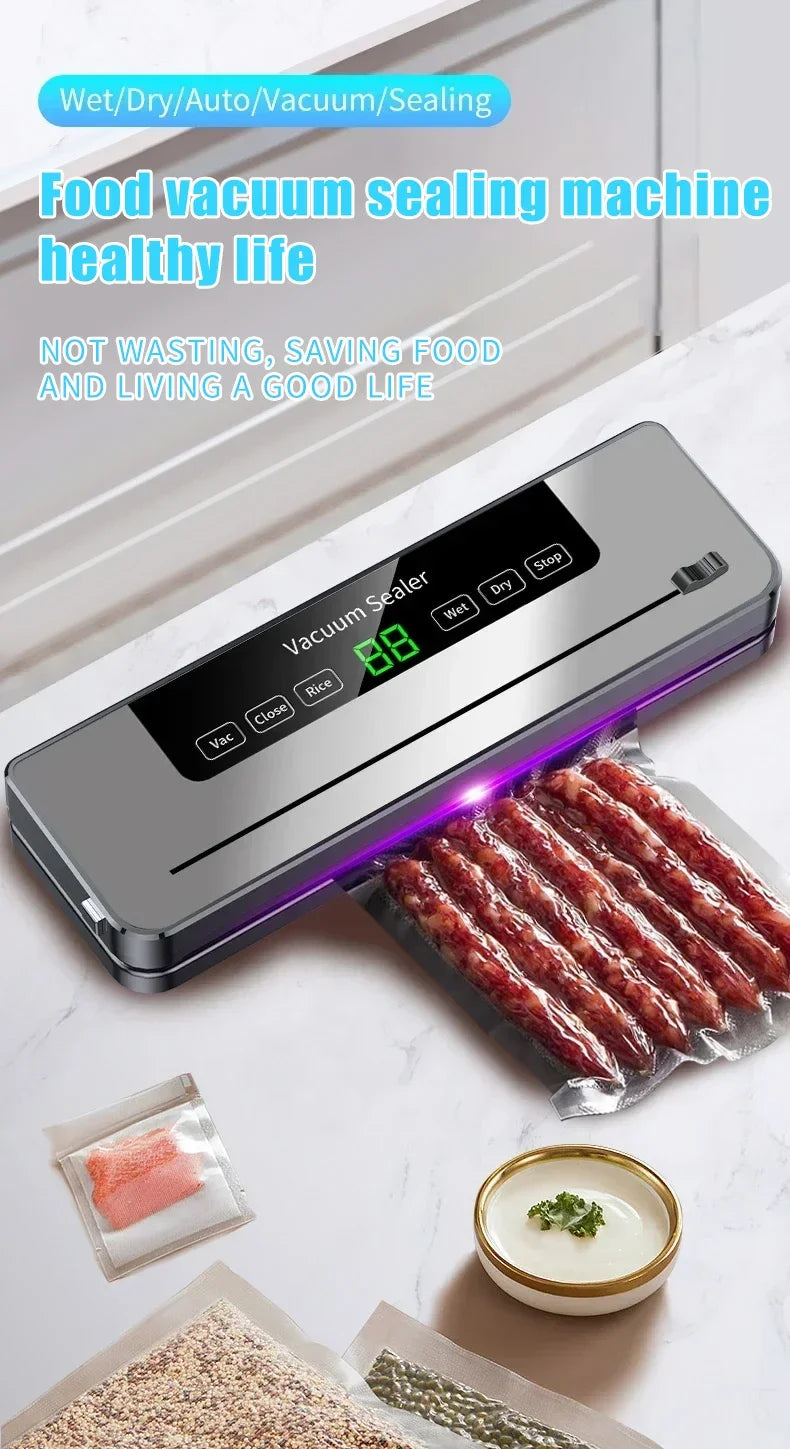 Automatic Vacuum Food Sealer with Built-In Cutter