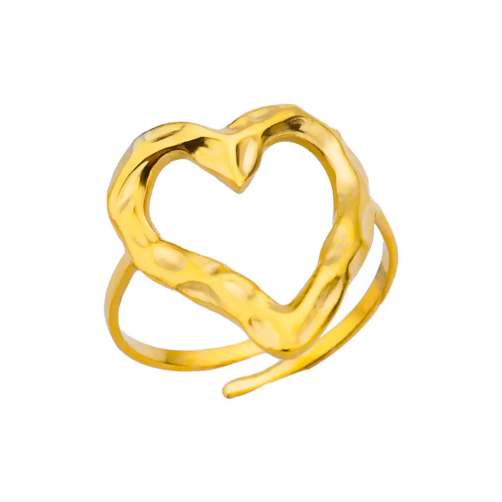 Gold Adjustable Statement Ring for Women – 316L Stainless Steel