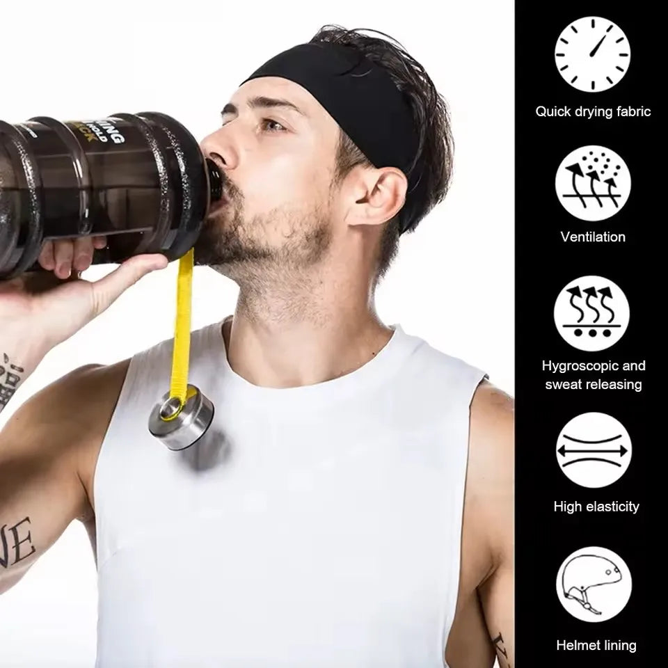 5-Pack Quick-Dry Sports Headbands – Breathable & Non-Slip