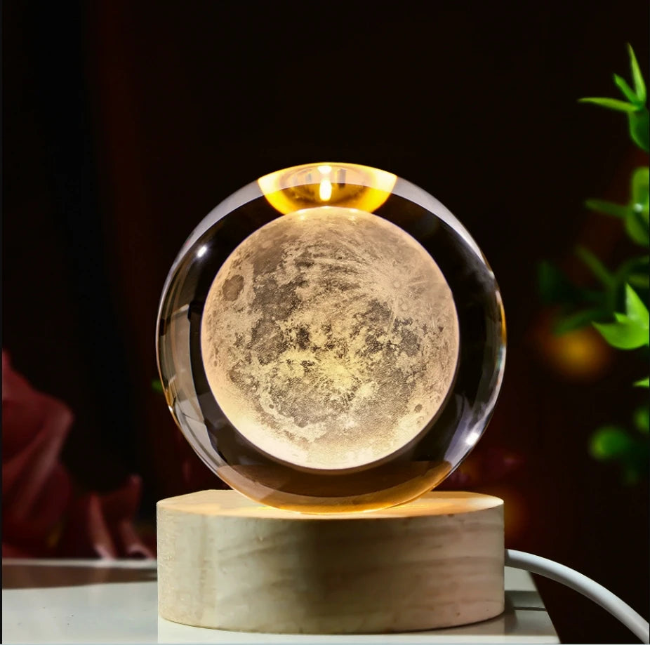 Crystal Ball 3D Saturn & Solar System LED Night Light