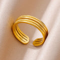 Gold Adjustable Statement Ring for Women – 316L Stainless Steel