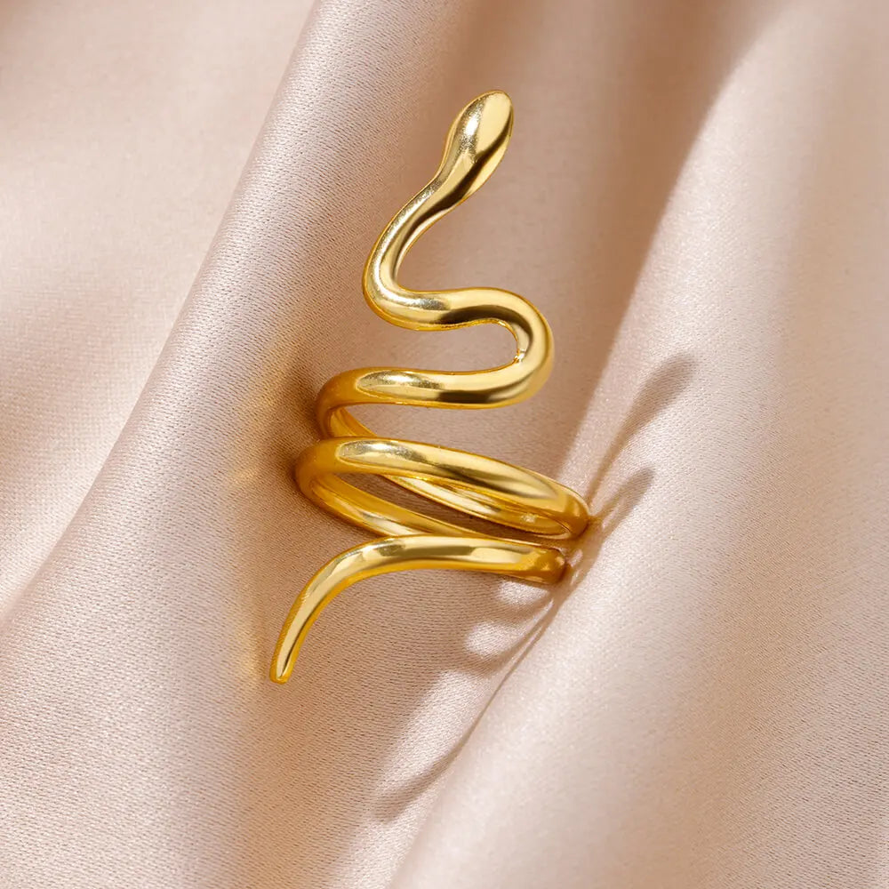 Gold Adjustable Statement Ring for Women – 316L Stainless Steel