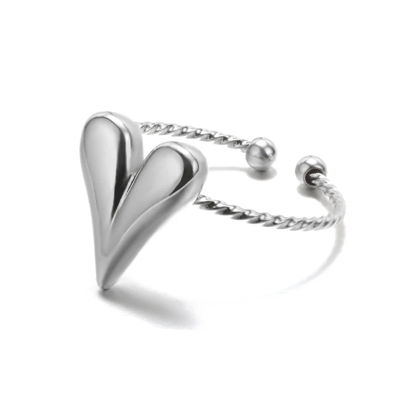 Gold Adjustable Statement Ring for Women – 316L Stainless Steel