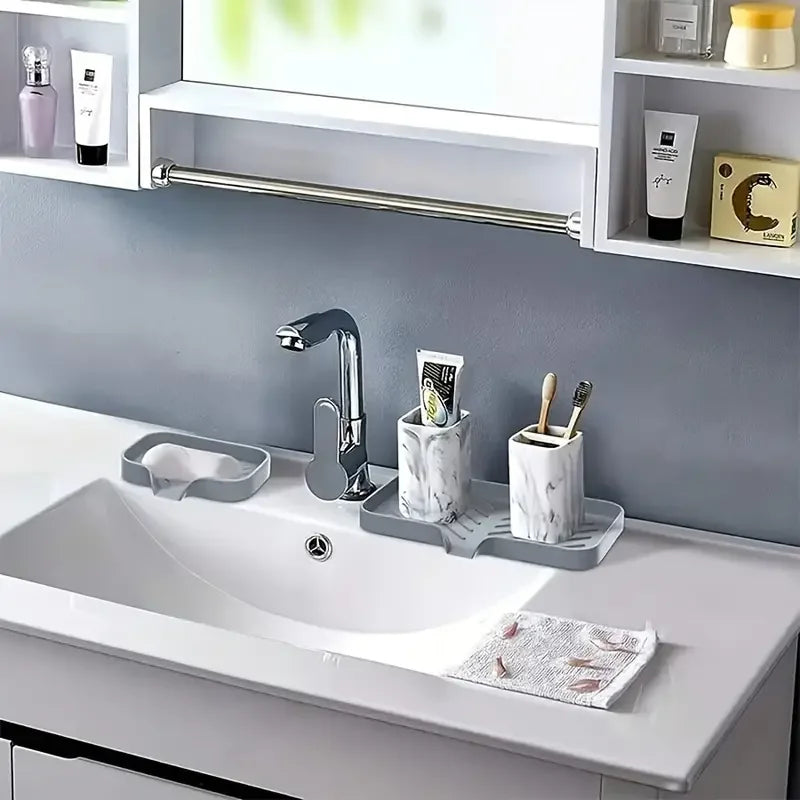 Silicone Sink Organizer & Quick-Dry Faucet Mat