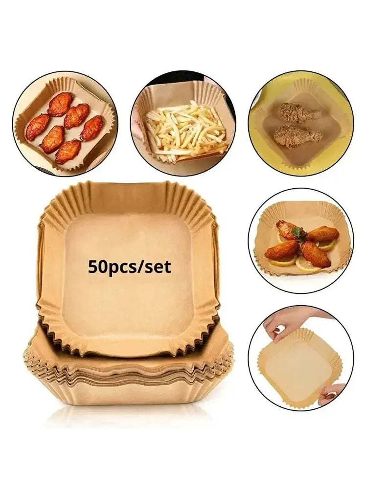 50-Pack Disposable Air Fryer Paper Liners