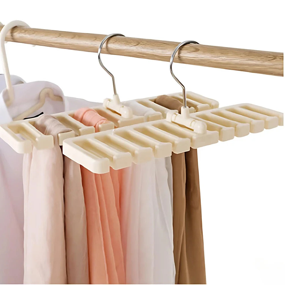 Wooden Wall-Mounted Belt & Tie Organizer Rack