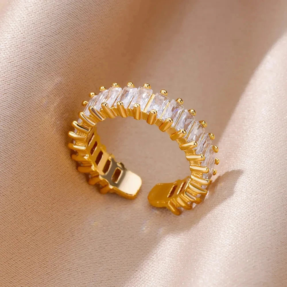 Gold Adjustable Statement Ring for Women – 316L Stainless Steel