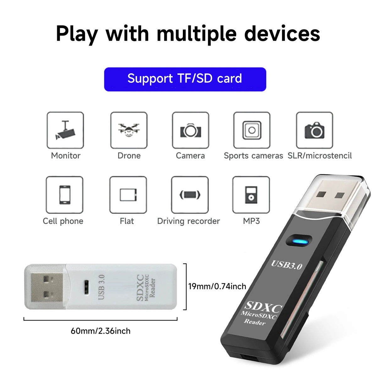 2-in-1 USB 3.0 SD & MicroSD Card Reader