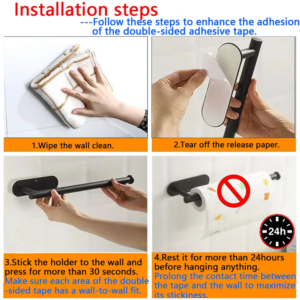 Adhesive Under-Cabinet Paper Towel Holder