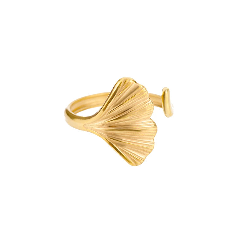 Gold Adjustable Statement Ring for Women – 316L Stainless Steel