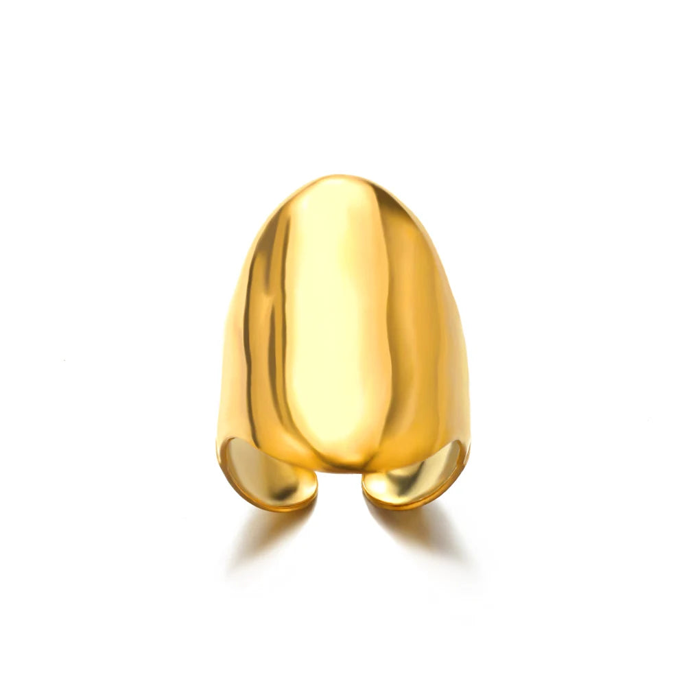 Gold Adjustable Statement Ring for Women – 316L Stainless Steel