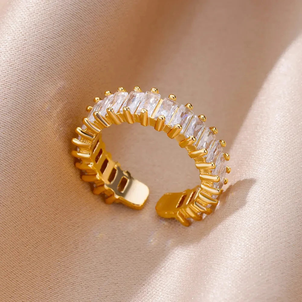 Gold Adjustable Statement Ring for Women – 316L Stainless Steel