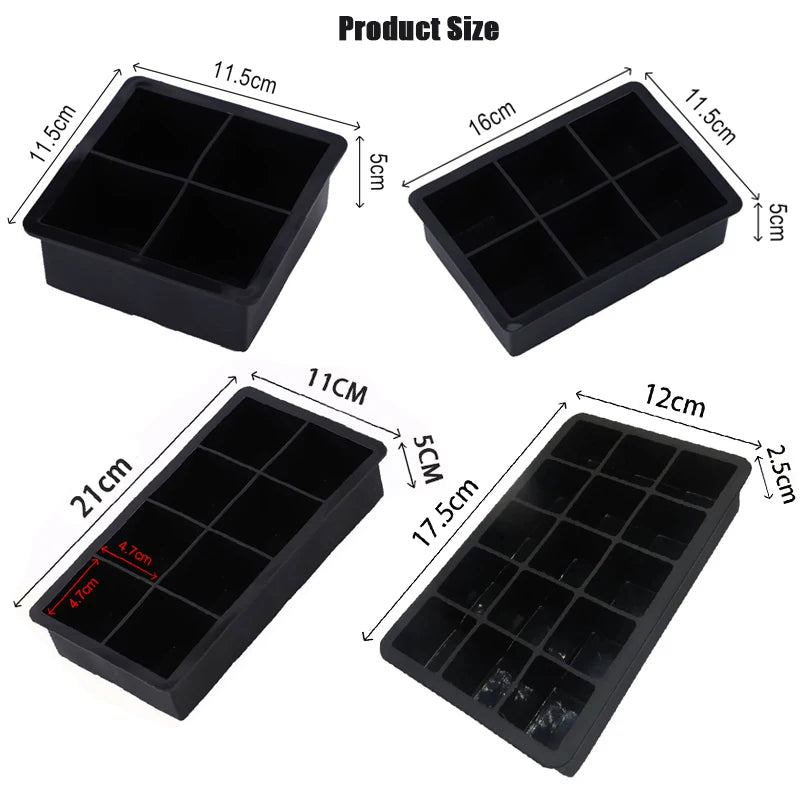 Large Silicone Ice Cube Tray with Lid