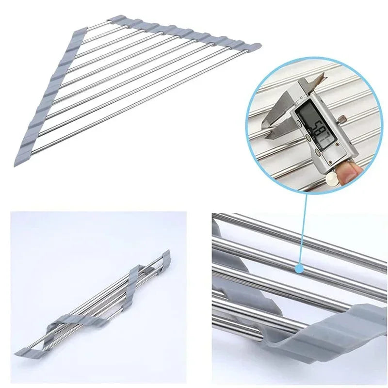 Roll-Up Triangle Sink Drying Rack