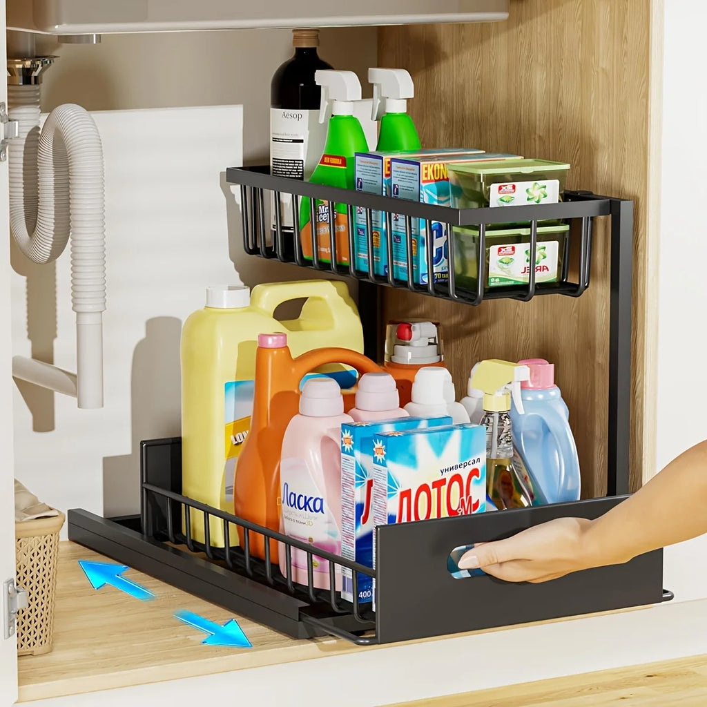 2-Tier Sliding Under Sink Organizer