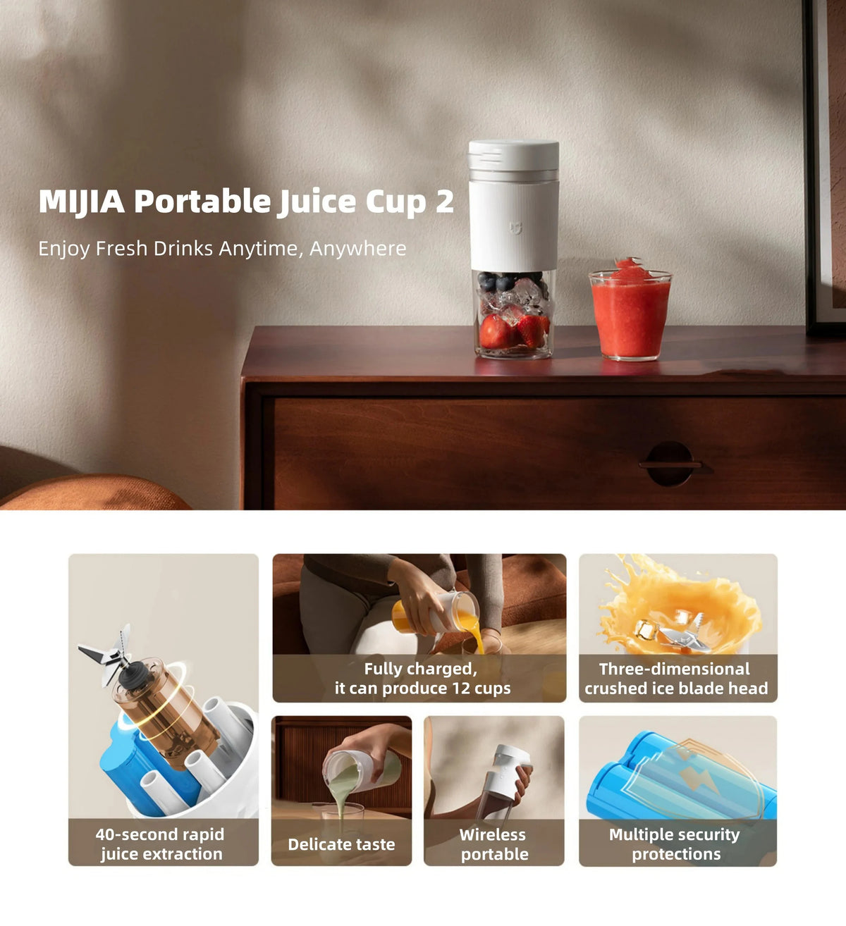 Portable USB Rechargeable Blender & Smoothie Maker