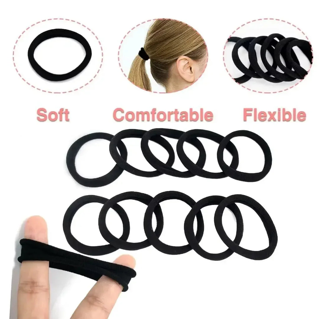 30–200 Piece Everyday Hair Tie Set – Soft & Stretchy