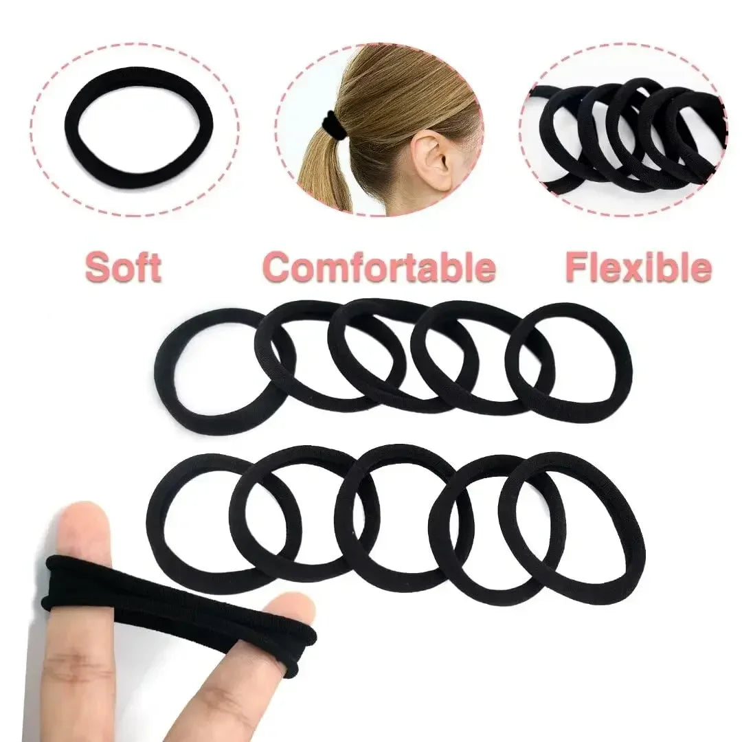30–200 Piece Everyday Hair Tie Set – Soft & Stretchy