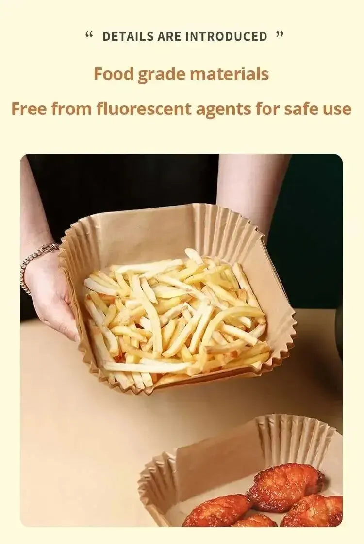50-Pack Disposable Air Fryer Paper Liners