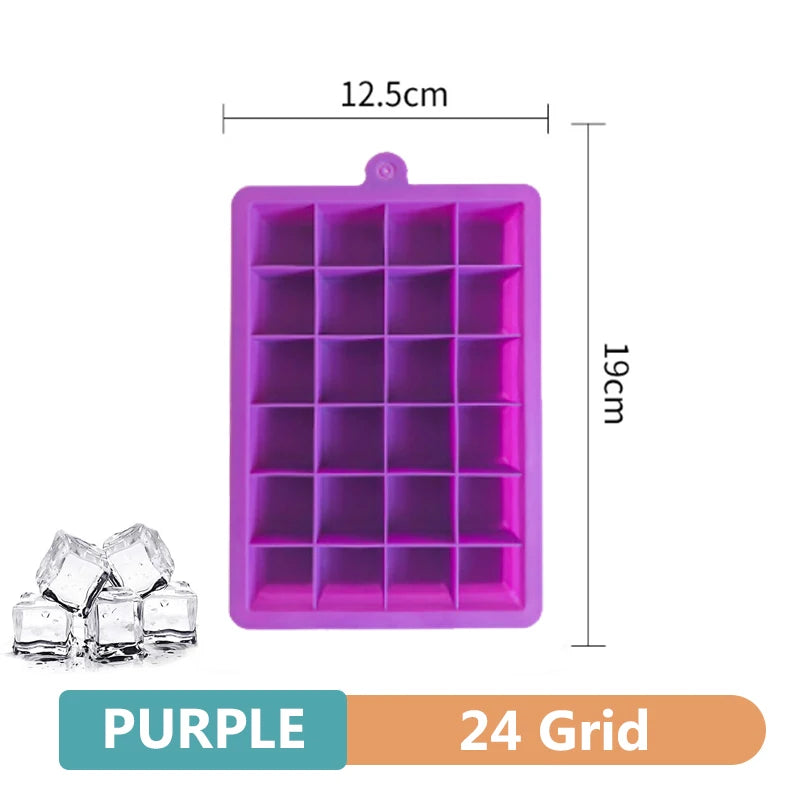 Large Silicone Ice Cube Tray with Lid