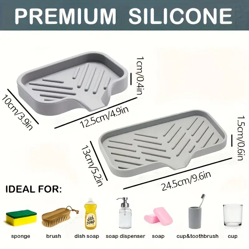 Silicone Sink Organizer & Quick-Dry Faucet Mat